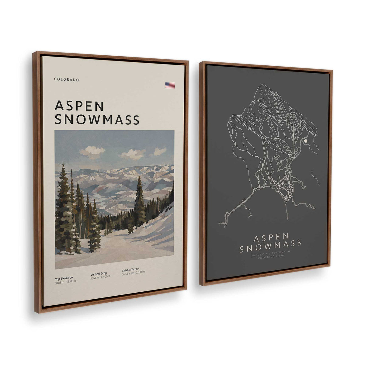 [Color:Walnut], Picture of art in a Walnut frame at an angle