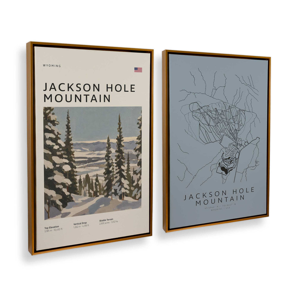 [Color:Polished Gold], Picture of art in a Polished Gold frame at an angle