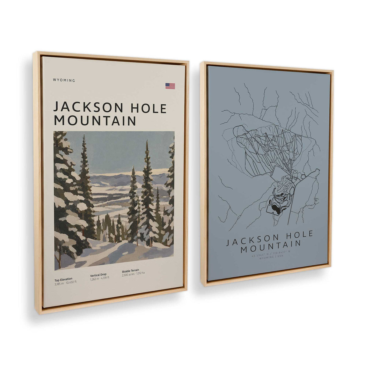 [Color:American Maple], Picture of art in a American Maple frame at an angle