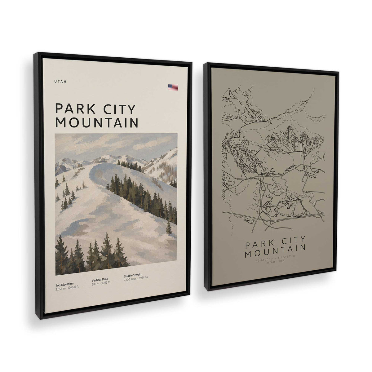 [Color:Satin Black], Picture of art in a Satin Black frame at an angle
