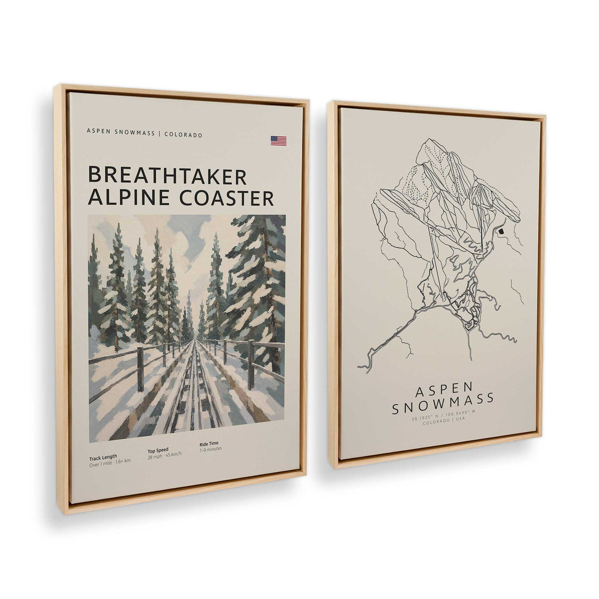 [Color:American Maple], Picture of art in a American Maple frame at an angle