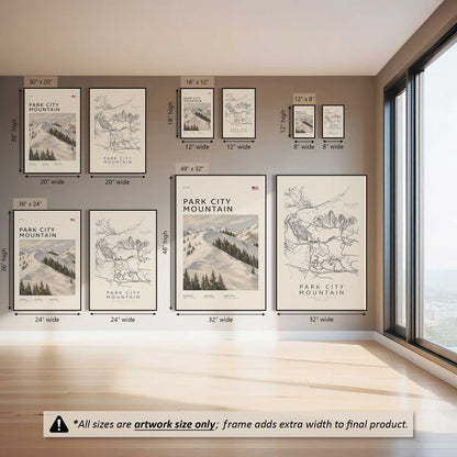 Powder Lines Park City, Set of 2 Canvas Prints