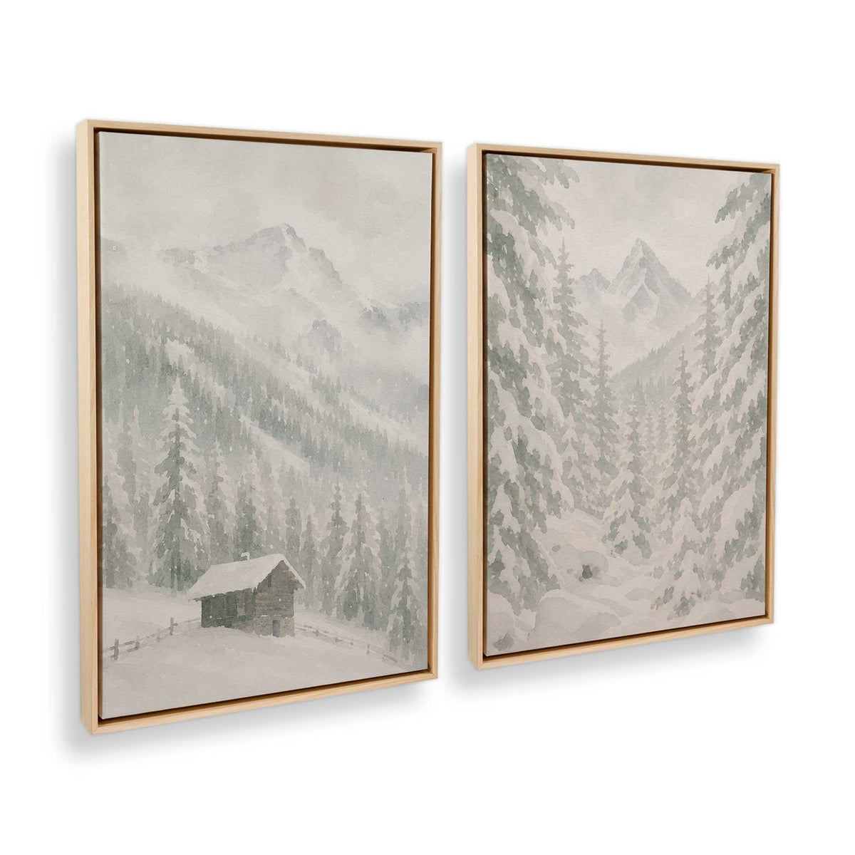 [Color:American Maple], Picture of art in a American Maple frame at an angle