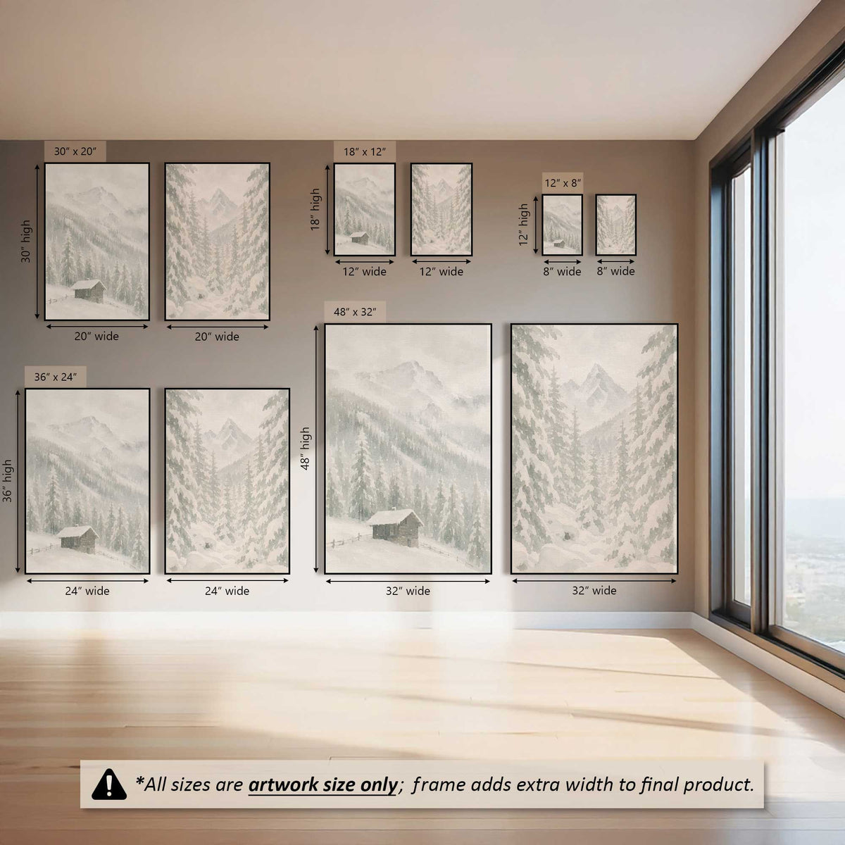 Snowed in Somewhere Duo, Set of 2 Canvas Prints