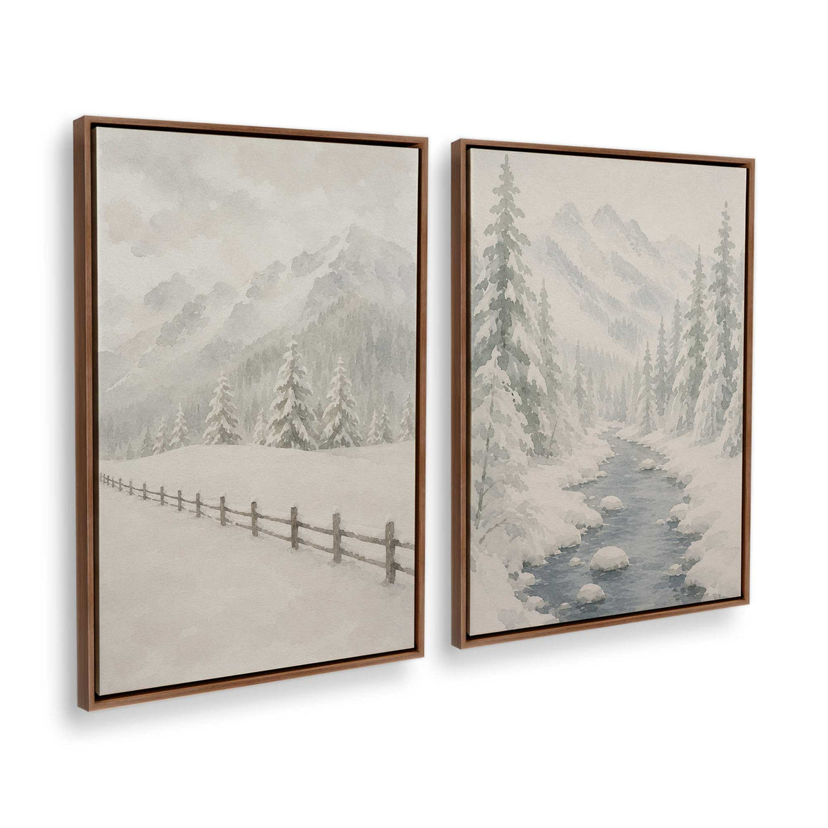 [Color:Walnut], Picture of art in a Walnut frame at an angle