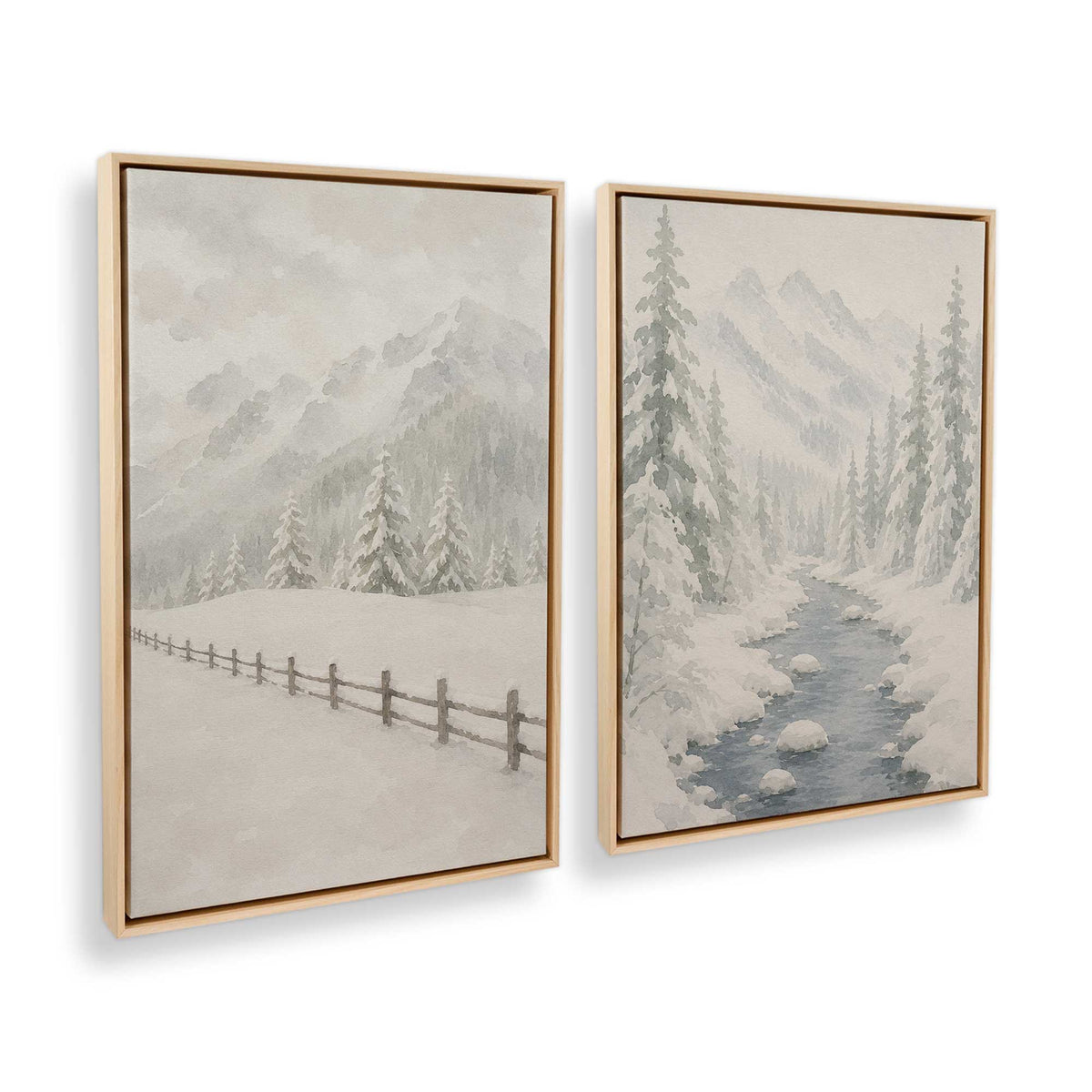 [Color:American Maple], Picture of art in a American Maple frame at an angle