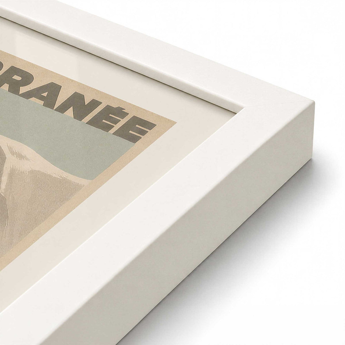 [Color:Opaque White], Picture of art in an Opaque White frame of the corner