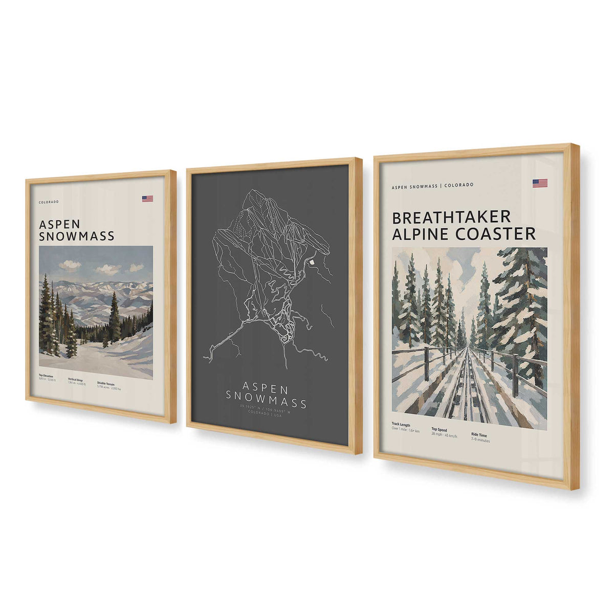 [Color:American Maple], Picture of art in an American Maple frame at an angle