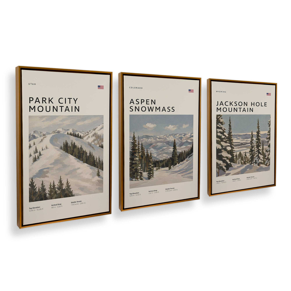 [Color:Polished Gold], Picture of art in a Polished Gold frame at an angle