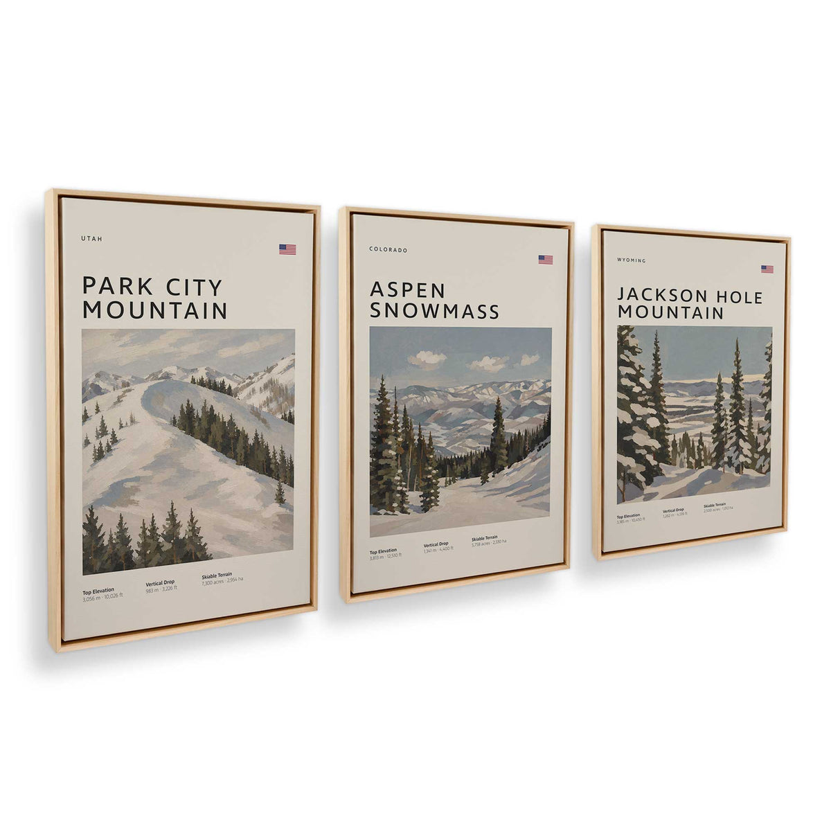 [Color:American Maple], Picture of art in an American Maple frame at an angle