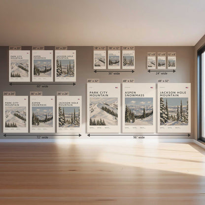 American Powder Day Trio, Set of 3 Canvas Prints