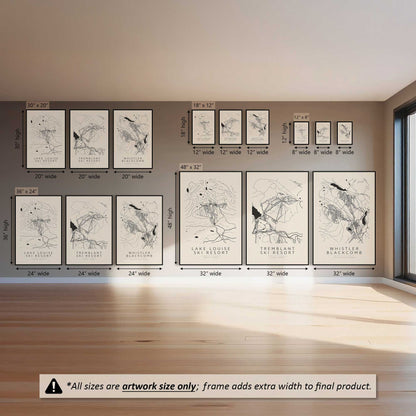 Map My Canadian Mountain Trio, Set of 3 Canvas Prints