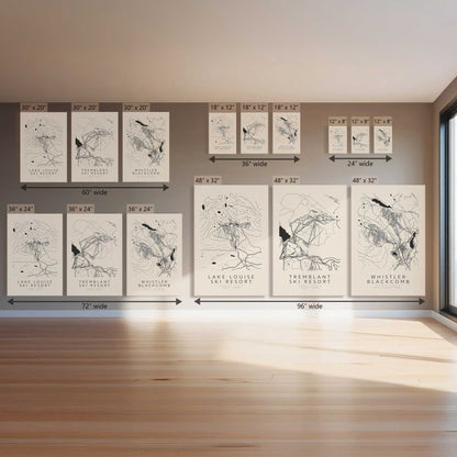 Map My Canadian Mountain Trio, Set of 3 Canvas Prints