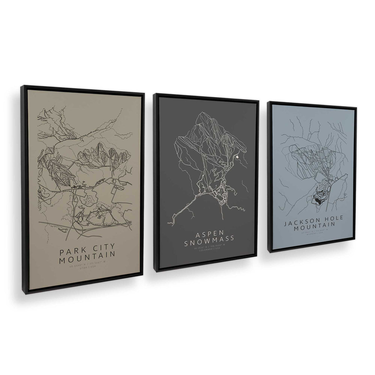 [Color:Satin Black], Picture of art in a Satin Black frame at an angle