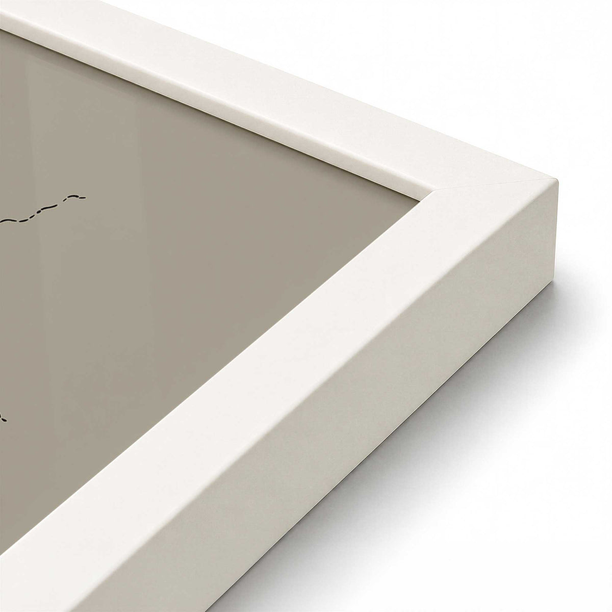 [Color:Opaque White], Picture of art in an Opaque White frame of the corner