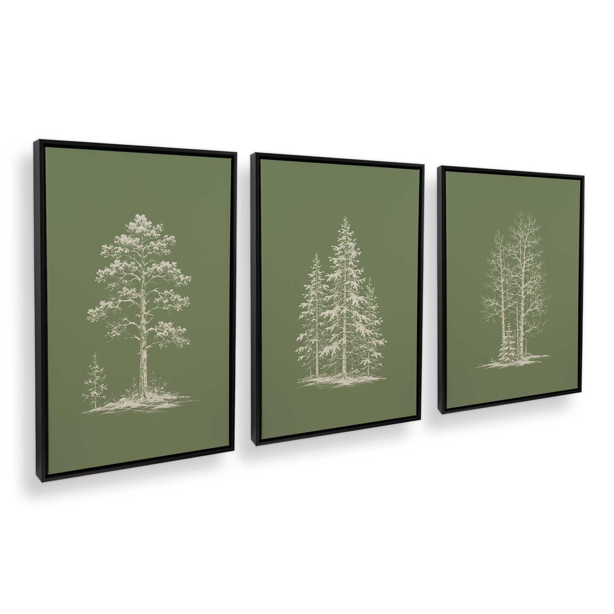 [Color:Satin Black], Picture of art in a Satin Black frame at an angle