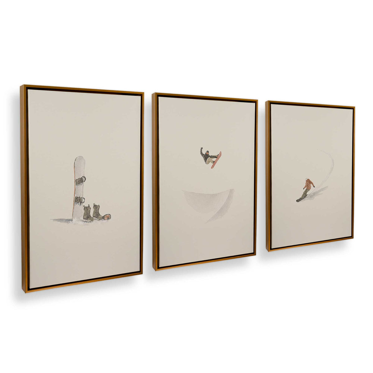 [Color:Polished Gold], Picture of art in a Polished Gold frame at an angle