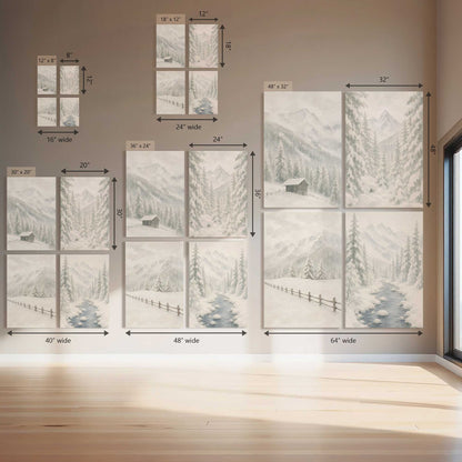 Snowed in Somewhere Duo, Set of 4 Canvas Prints