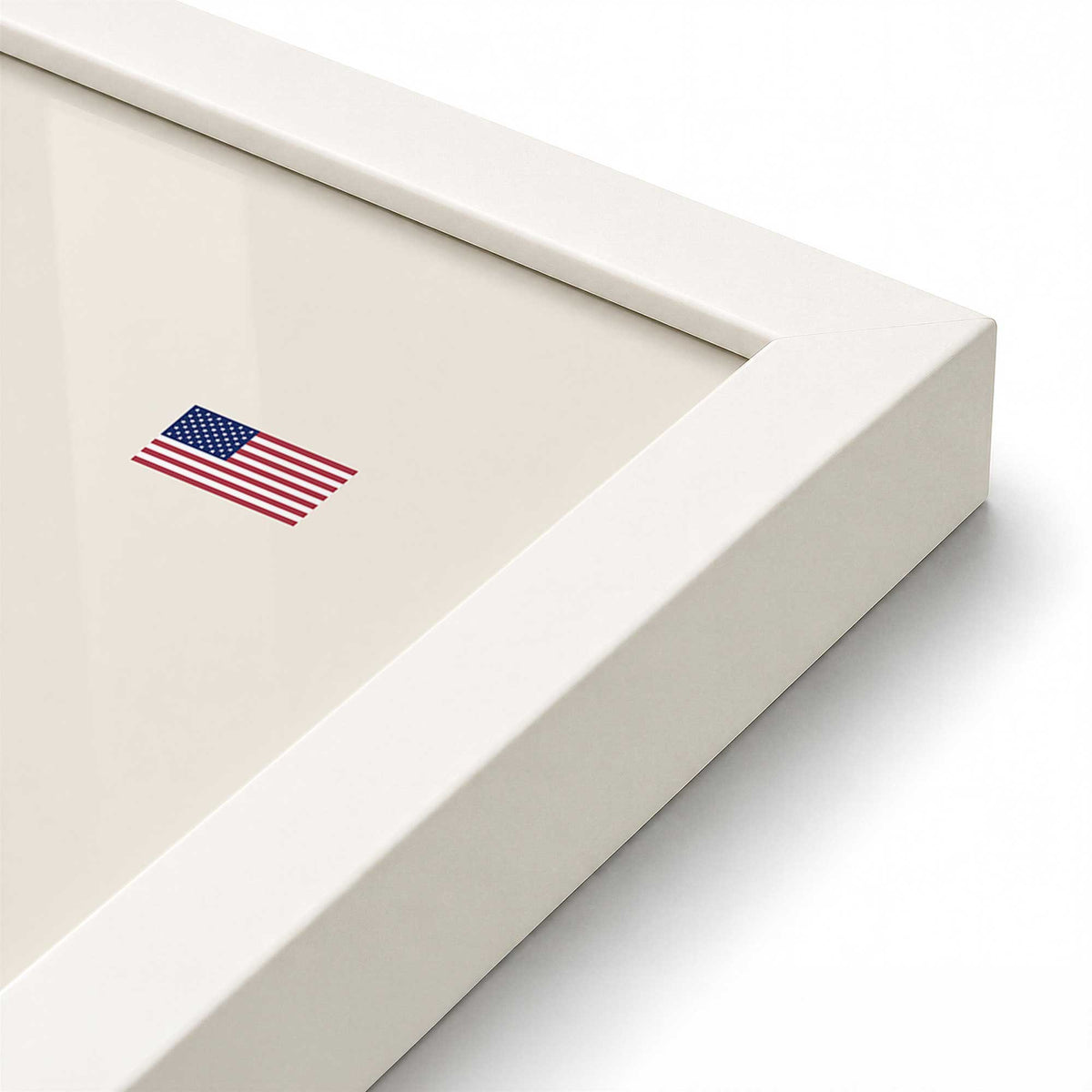 [Color:Opaque White], Picture of art in an Opaque White frame of the corner