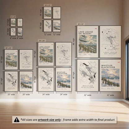 Ski Lines Ahead, Set of 4 Canvas Prints