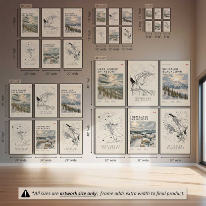 Gone Skiing in Canada, Set of 6 Canvas Prints