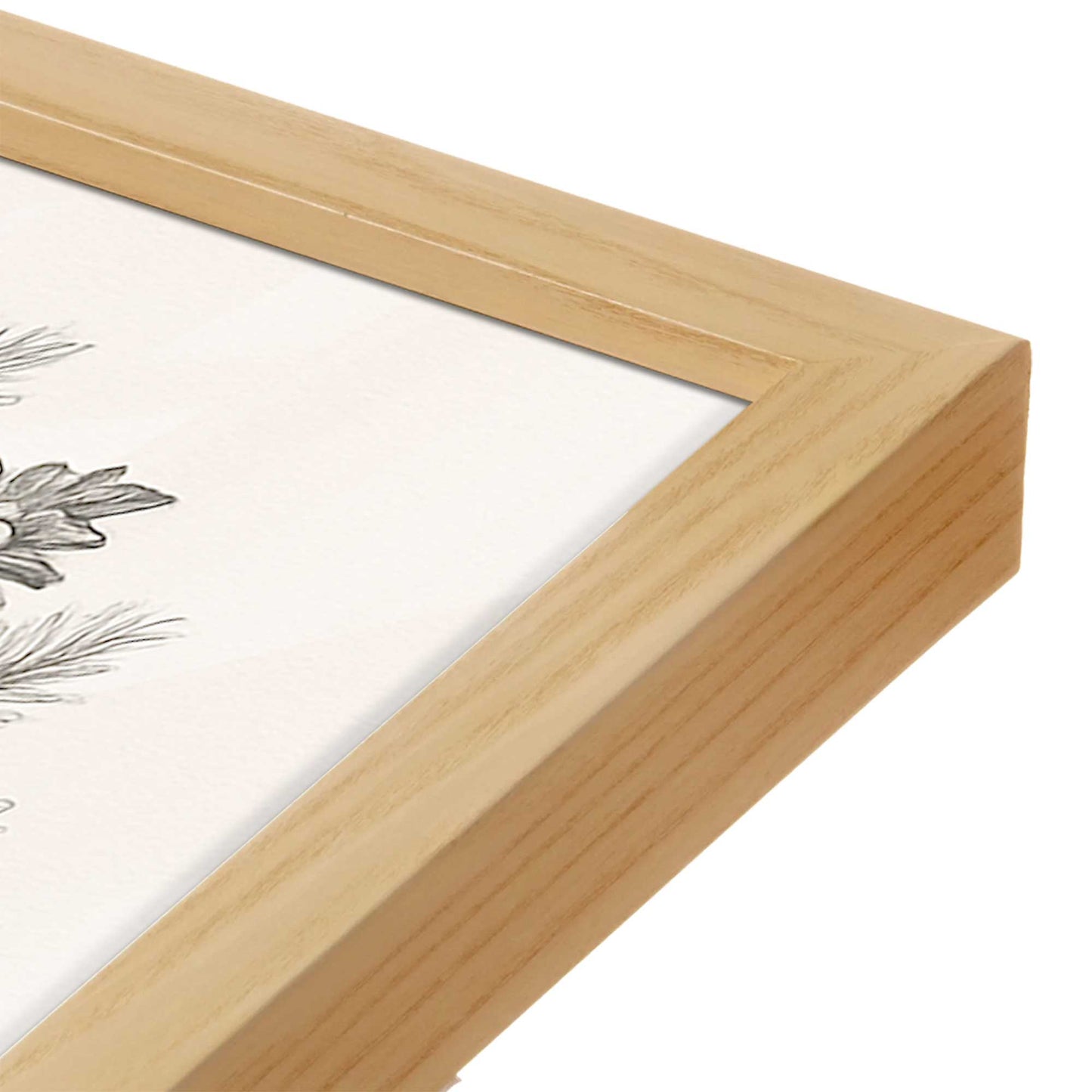 [Color:American Maple], Picture of art in a American Maple frame at an angle