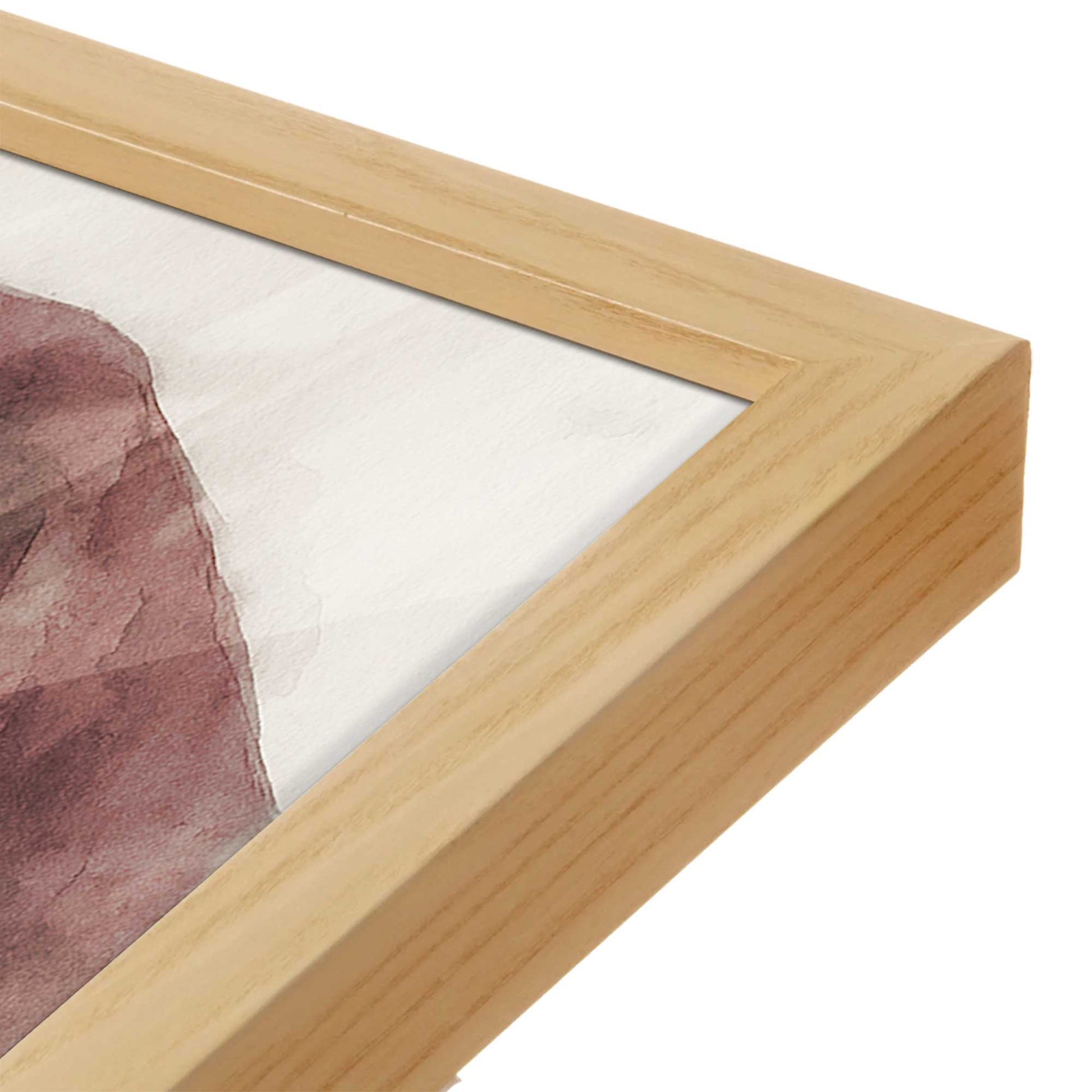 [Color:American Maple], Picture of art in a American Maple frame at an angle