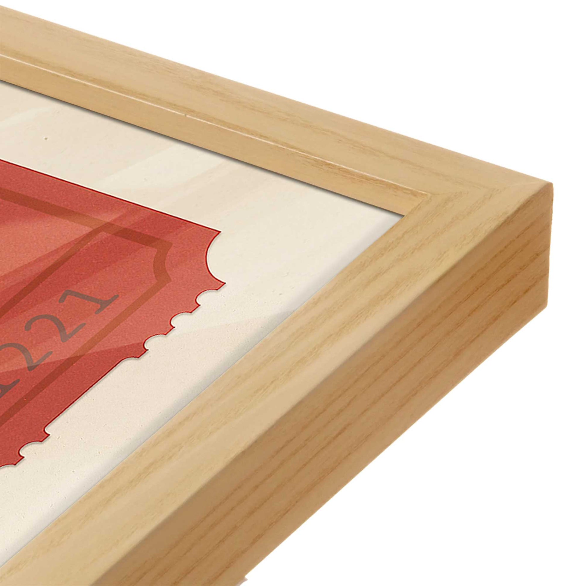 [Color:American Maple], Picture of art in a American Maple frame at an angle