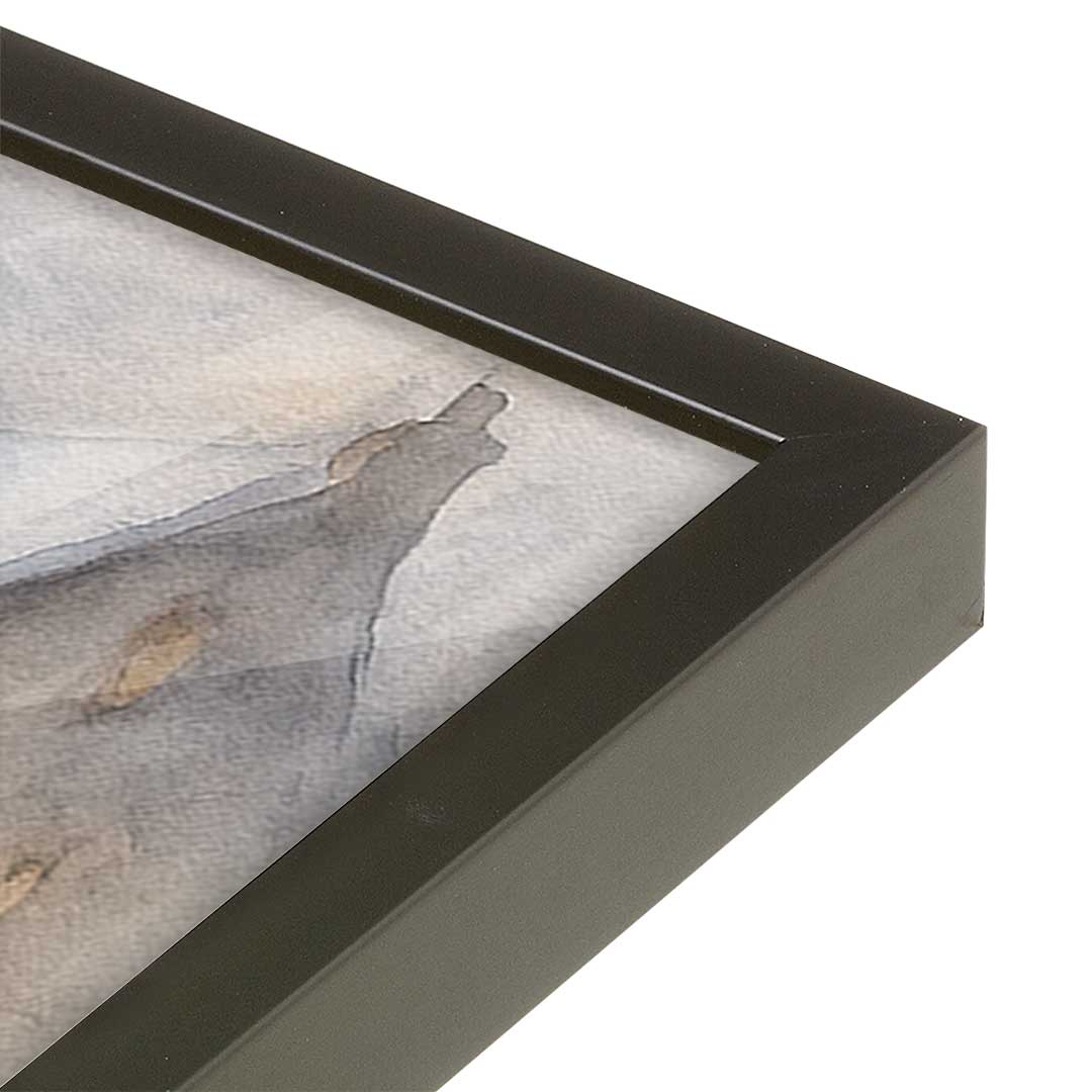 [Color:Satin Black], Picture of art in a Satin Black frame at an angle