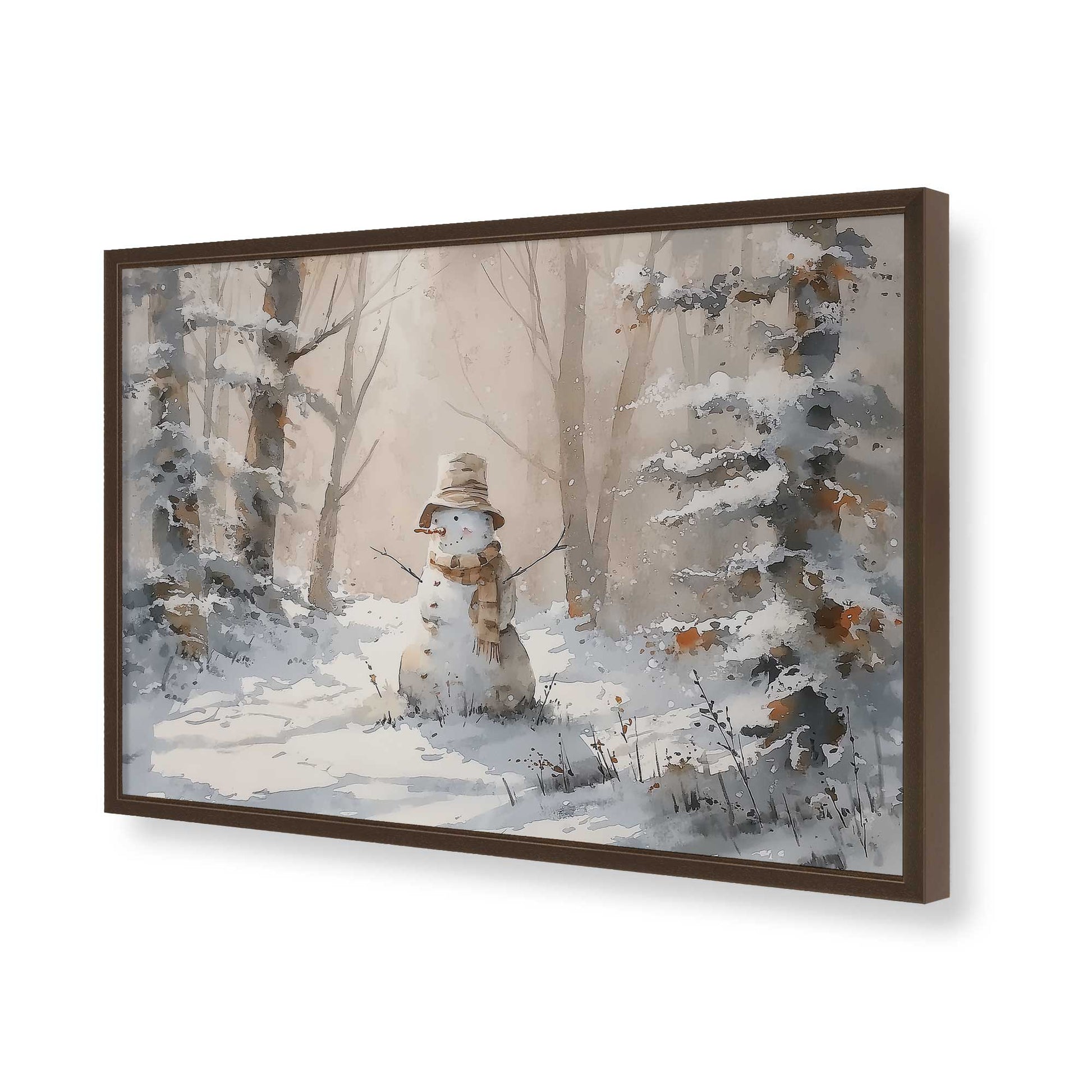 [Color:Brown], Picture of art in a Brown frame of the corner