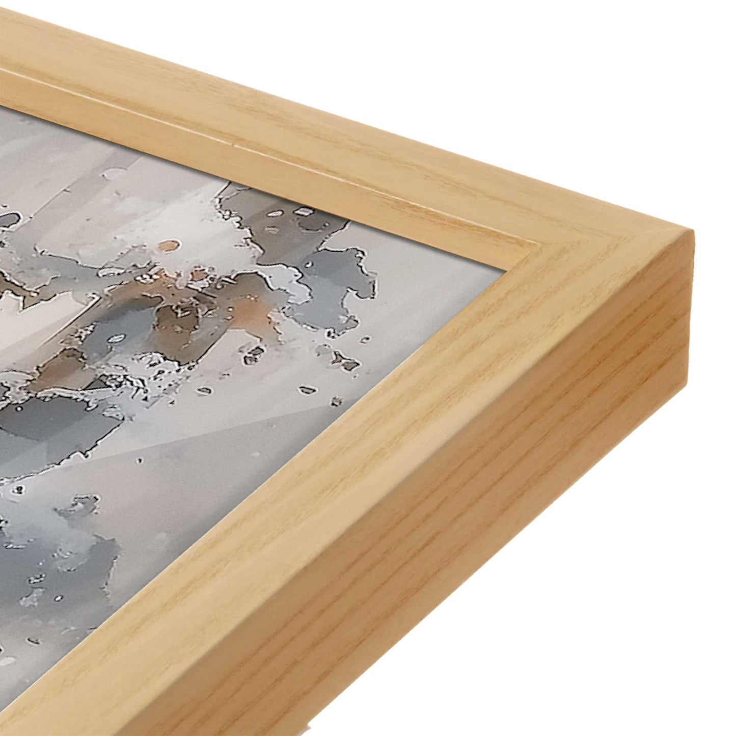 [Color:American Maple], Picture of art in a American Maple frame at an angle