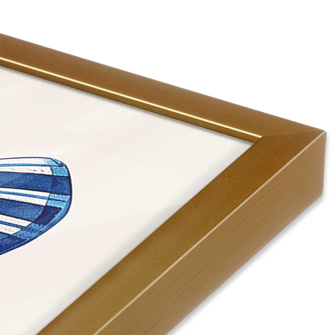 [Color:Polished Gold], Picture of art in a Polished Gold frame at an angle