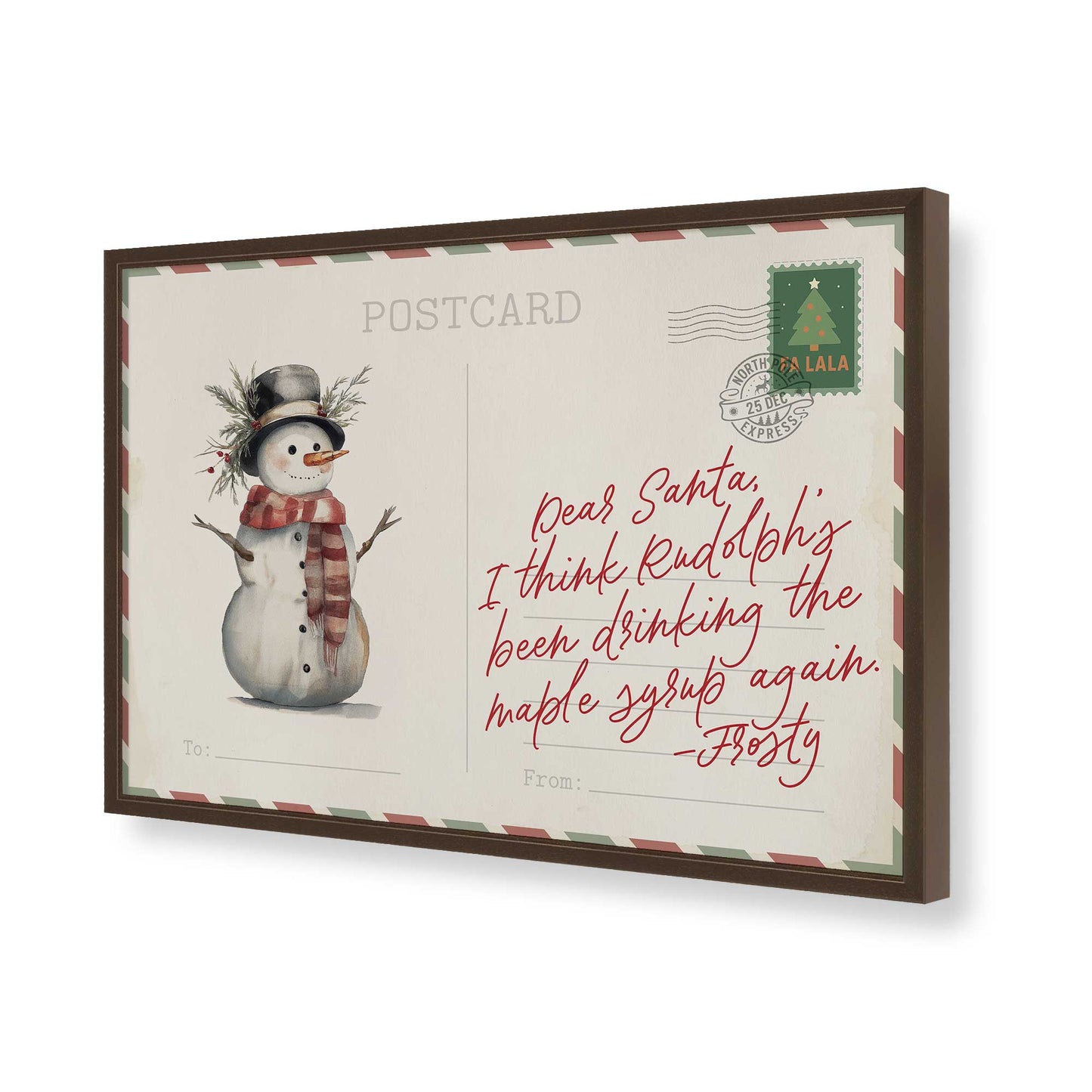 [Color:Brown], Picture of art in a Brown frame of the corner