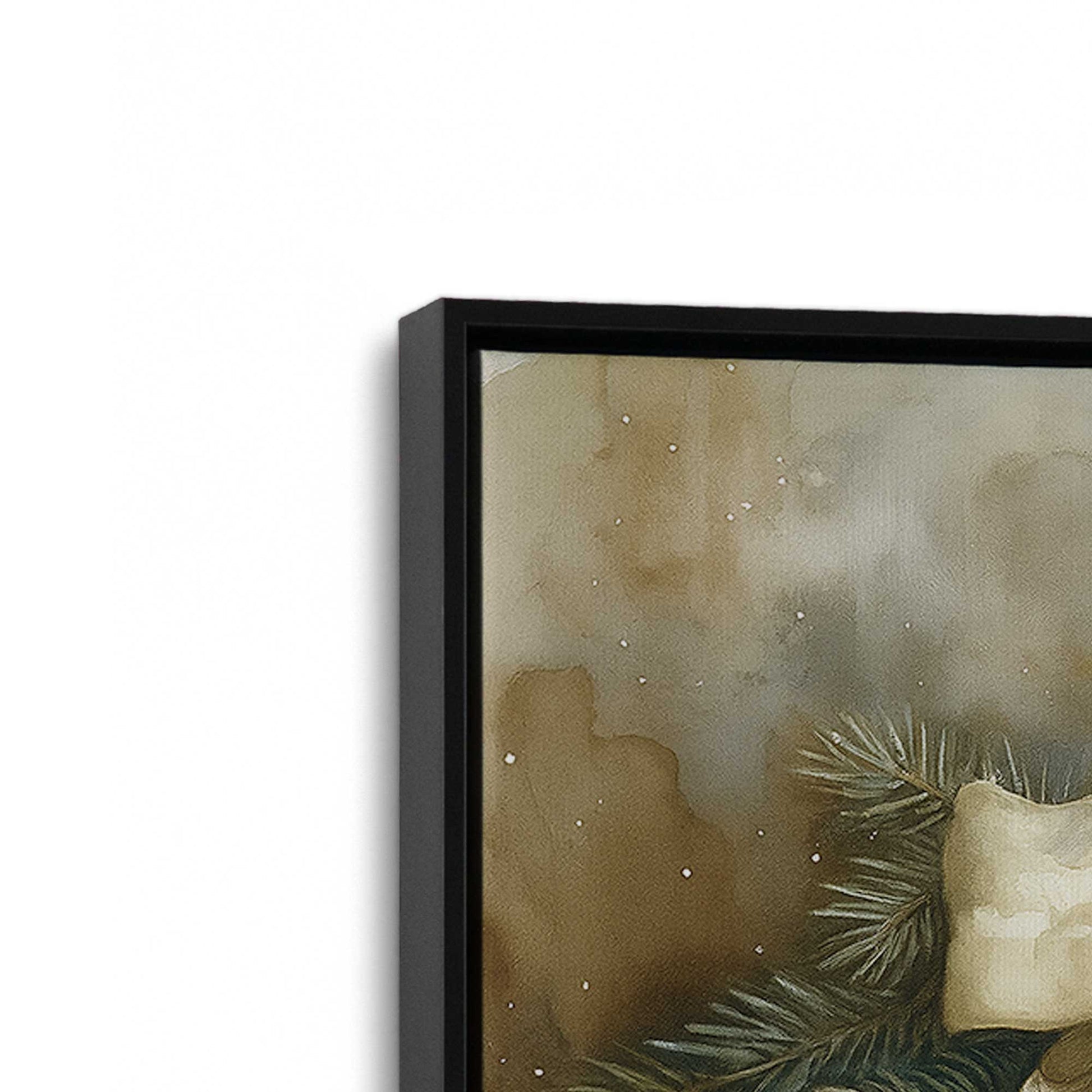 [Color:Satin Black], Picture of art in a Satin Black frame at an angle
