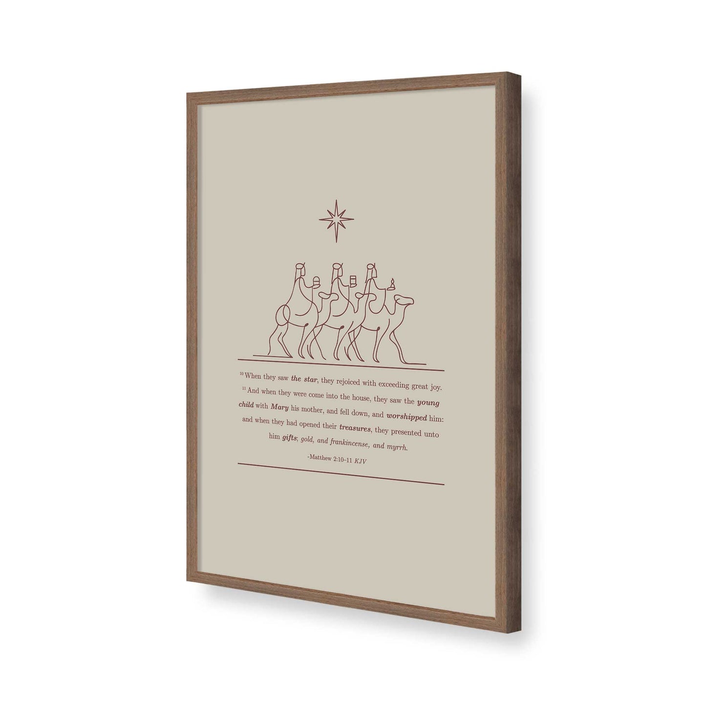 [Color:Walnut], Picture of art in a Walnut frame of the corner