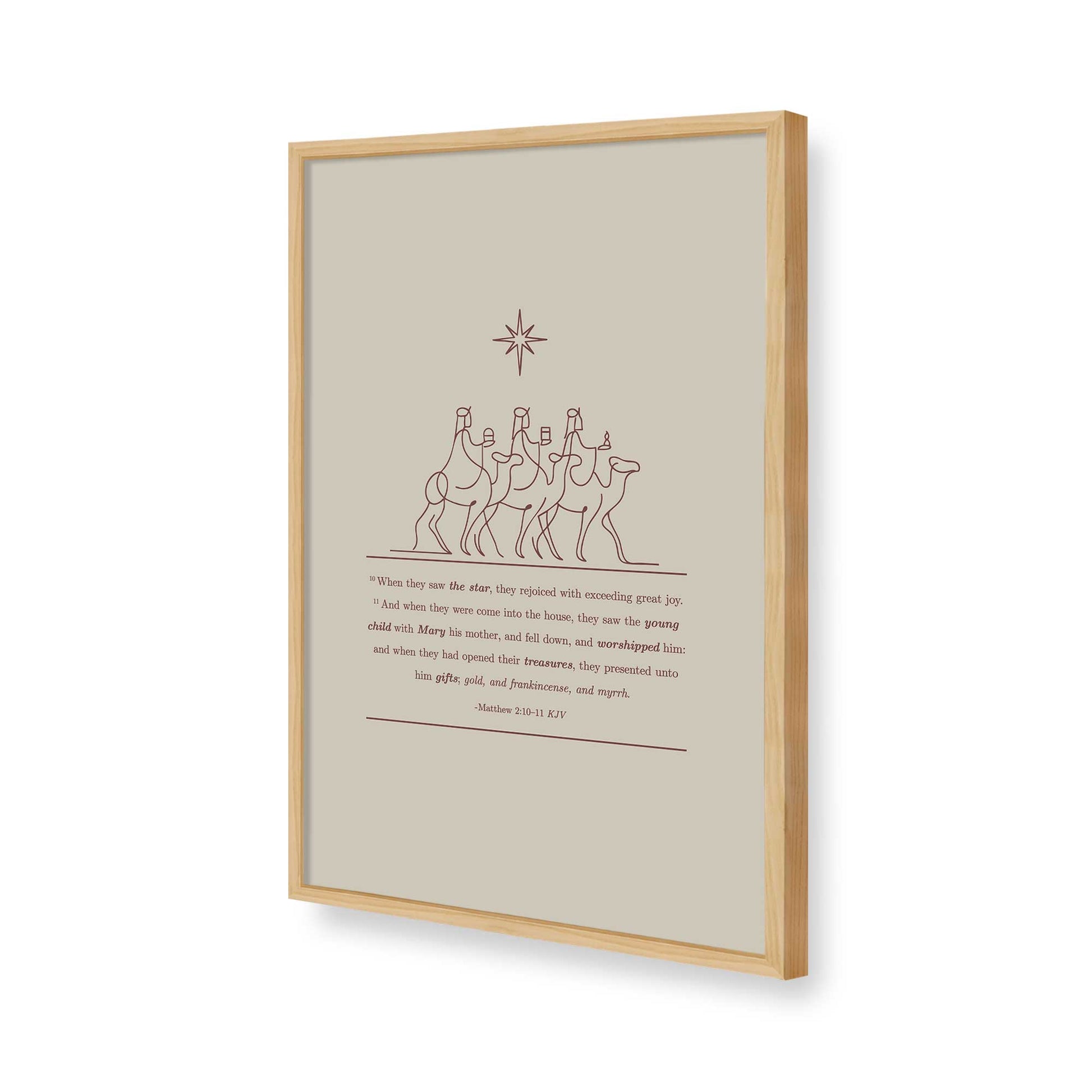 [Color:American Maple], Picture of art in a American Maple frame of the corner