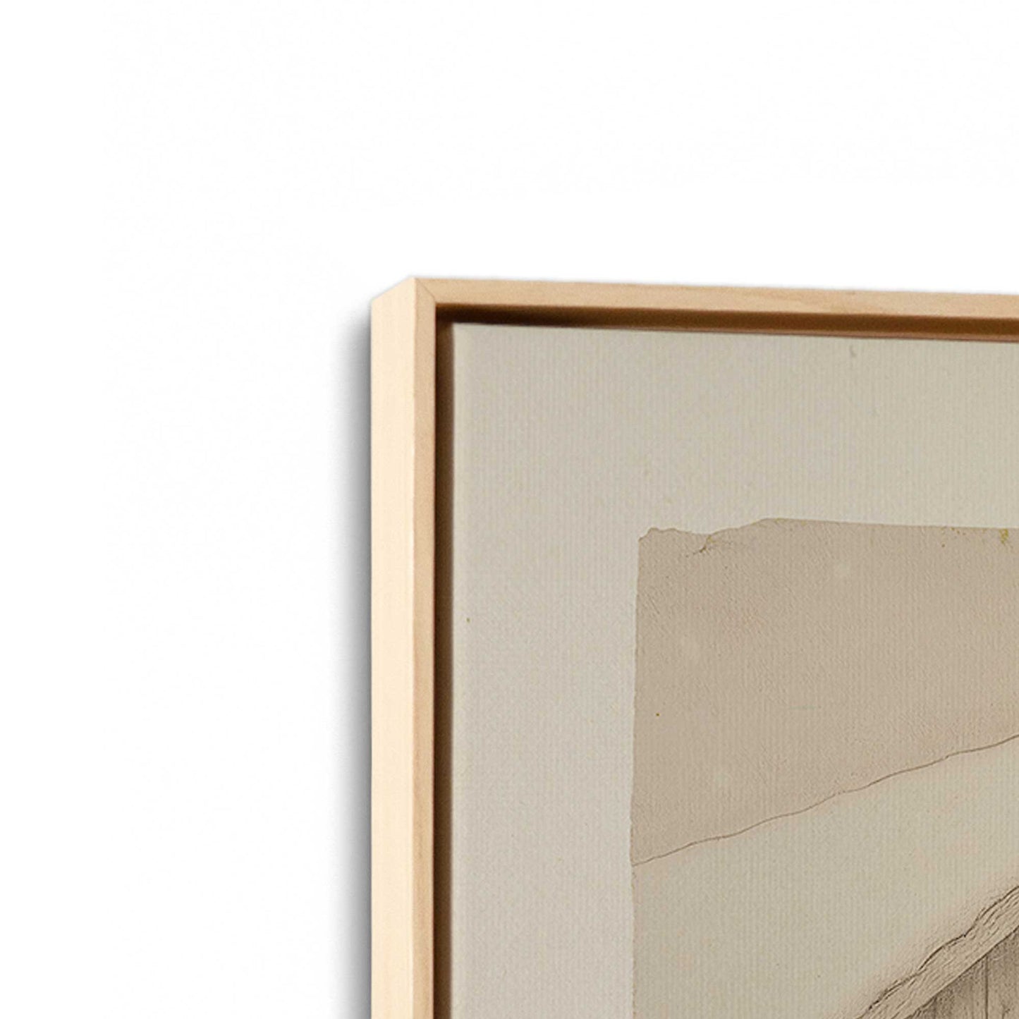 [Color:American Maple], Picture of art in a American Maple frame at an angle