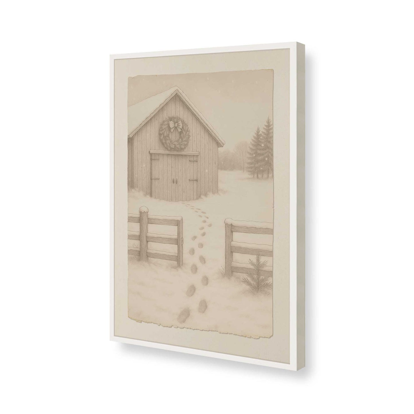 [Color:Opaque White], Picture of art in a Opaque White frame of the corner