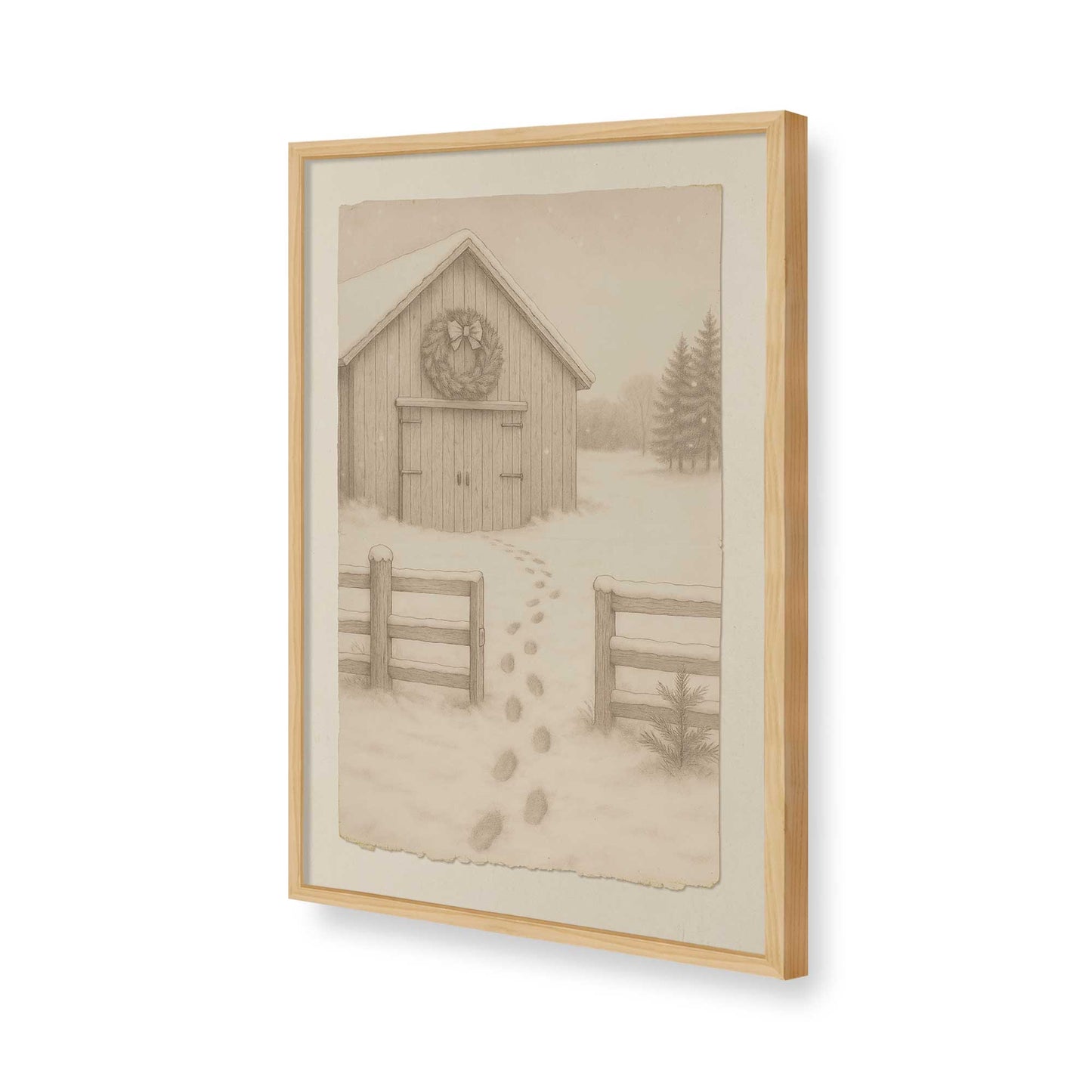 [Color:American Maple], Picture of art in a American Maple frame of the corner