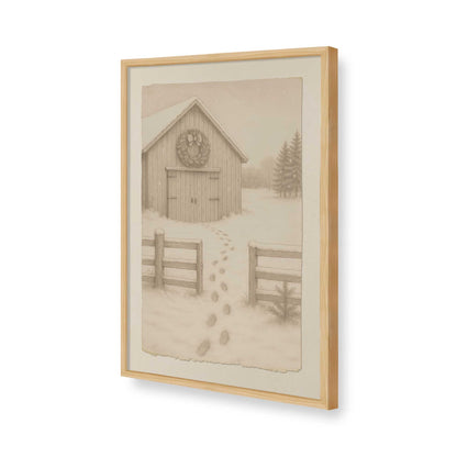 [Color:American Maple], Picture of art in a American Maple frame of the corner