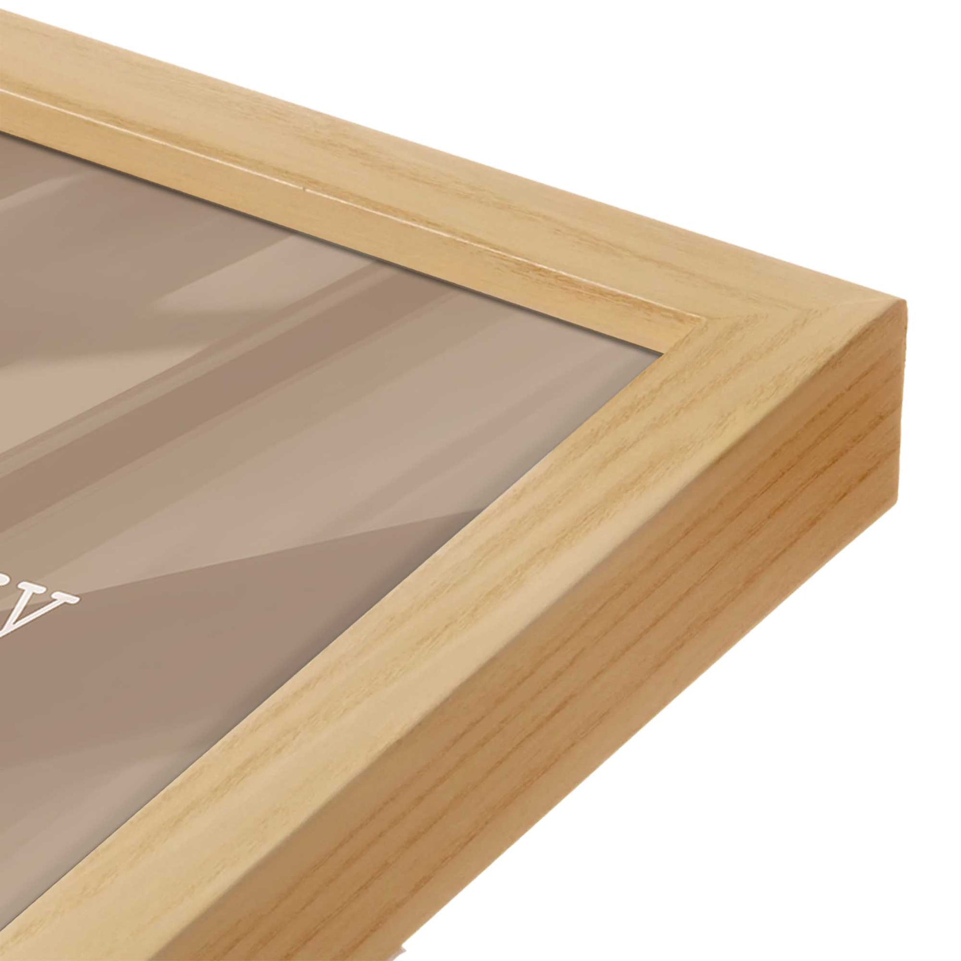 [Color:American Maple], Picture of art in a American Maple frame at an angle