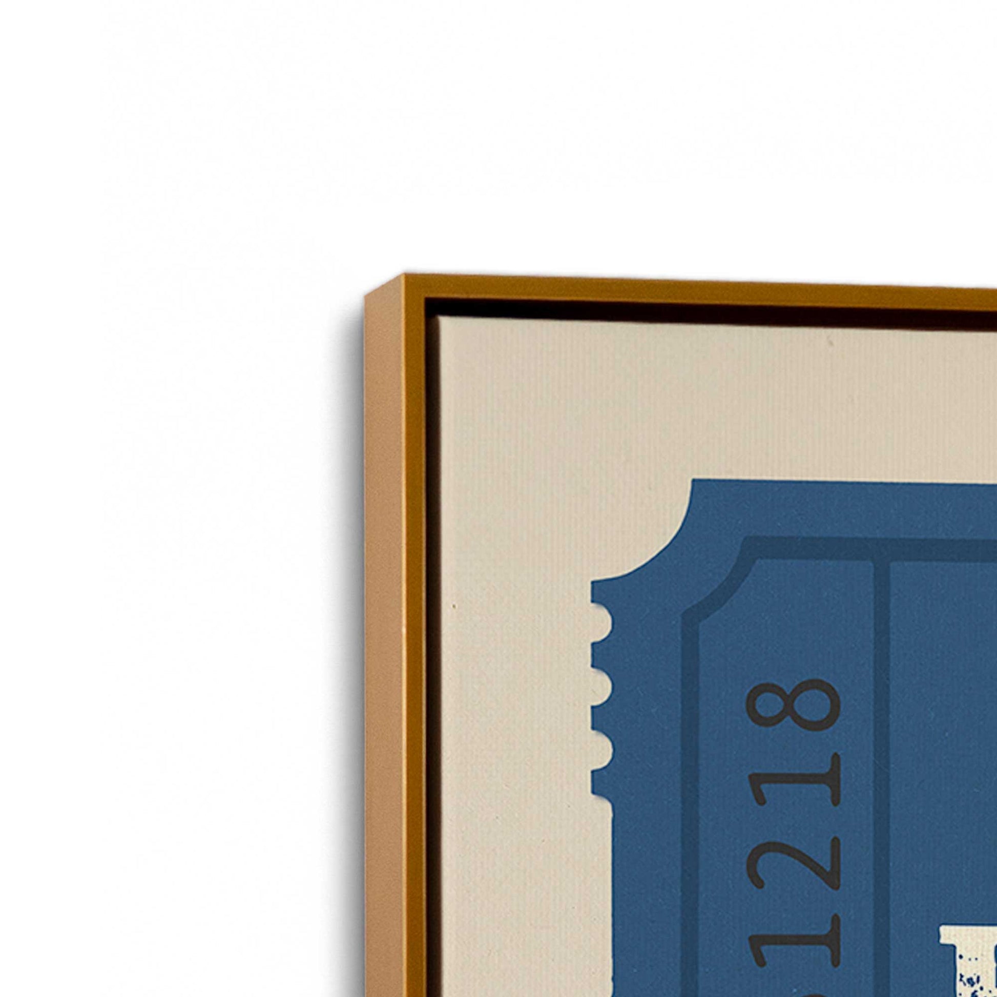 [Color:Polished Gold], Picture of art in a Polished Gold frame at an angle