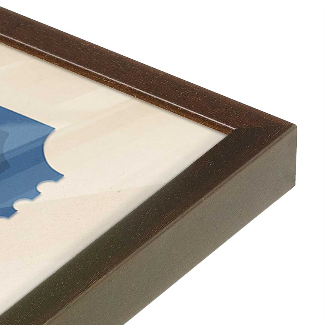 [Color:Brown], Picture of art in a Brown frame at an angle