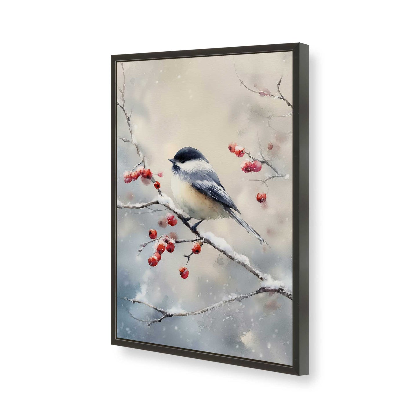 [Color:Satin Black], Picture of art in a Satin Black frame of the corner