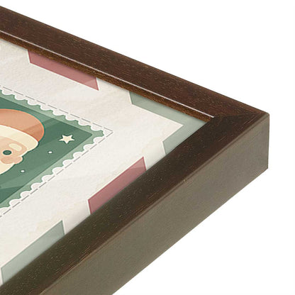 [Color:Brown], Picture of art in a Brown frame at an angle