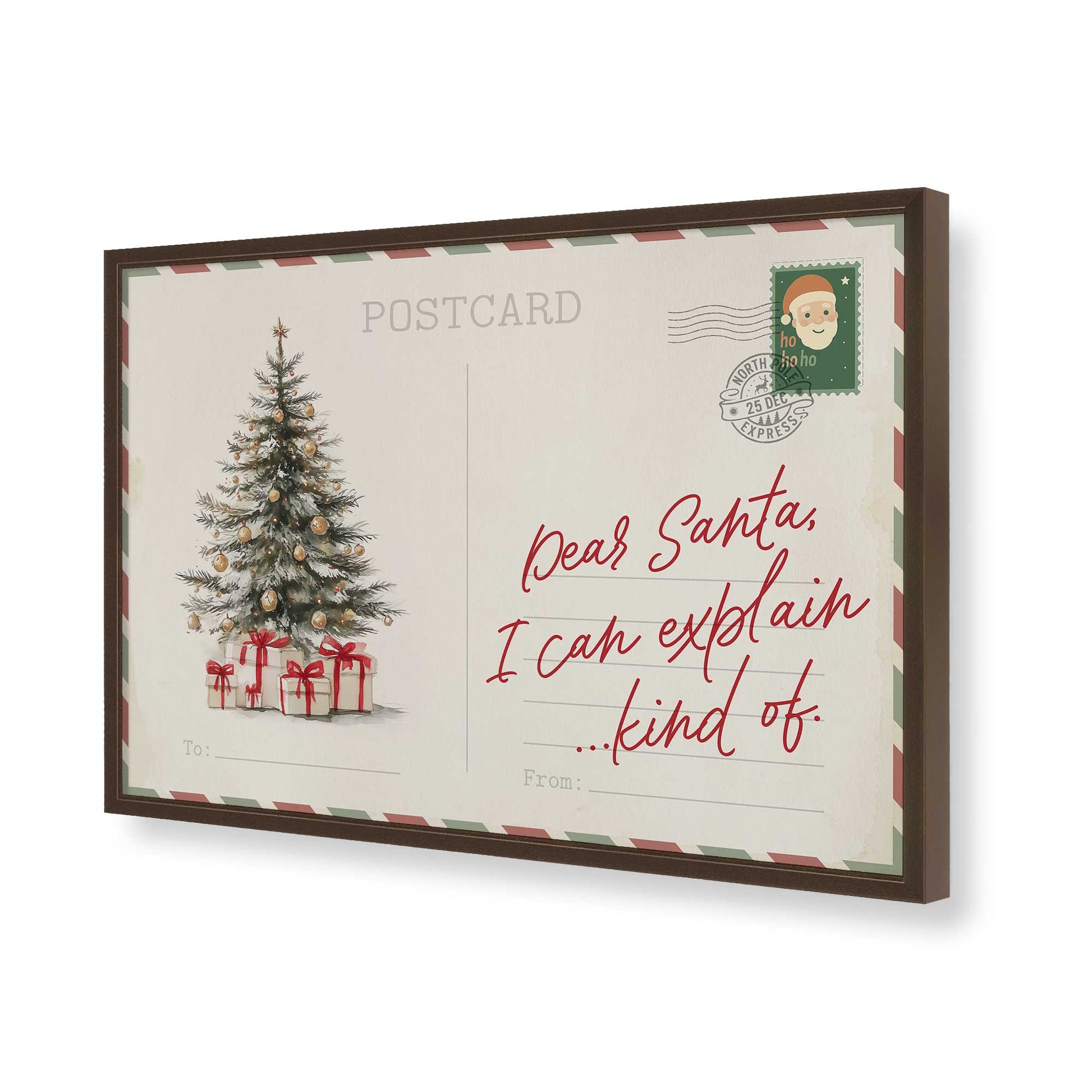 [Color:Brown], Picture of art in a Brown frame of the corner