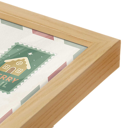 [Color:American Maple], Picture of art in a American Maple frame at an angle