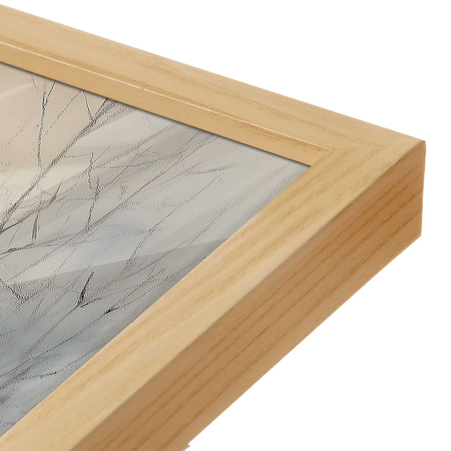 [Color:American Maple], Picture of art in a American Maple frame at an angle
