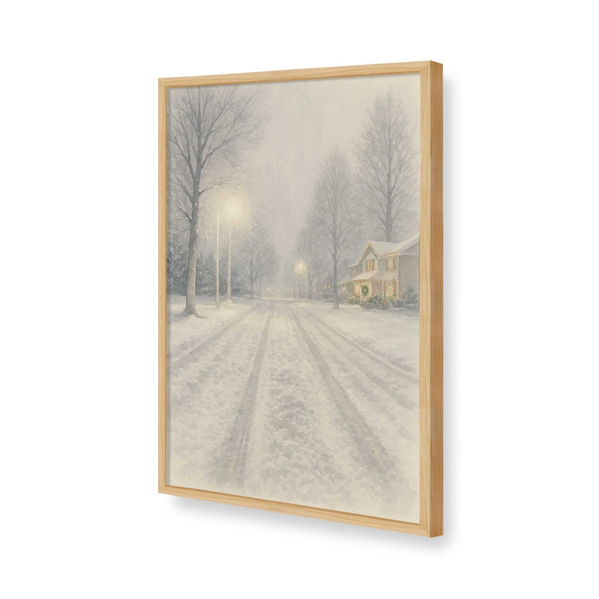 [Color:American Maple], Picture of art in a American Maple frame of the corner