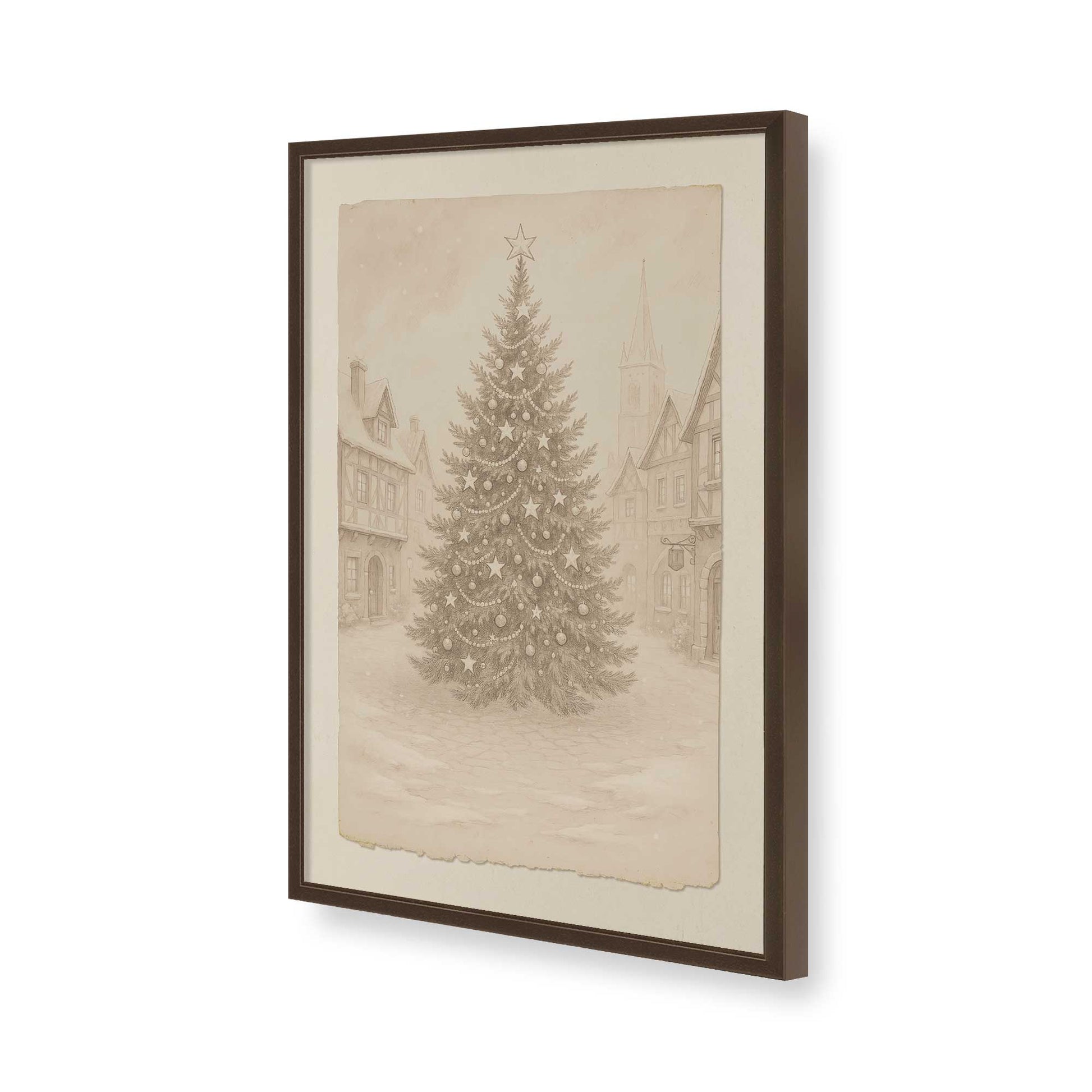 [Color:Brown], Picture of art in a Brown frame of the corner